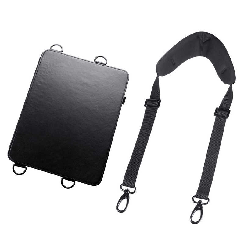 サンワサプライ　13インチiPad Air(M2)12.9インチ iPad Pro(第6/5/4/3世代)用 スタンド・ベルト付きケース　PDA-IPAD2112BK