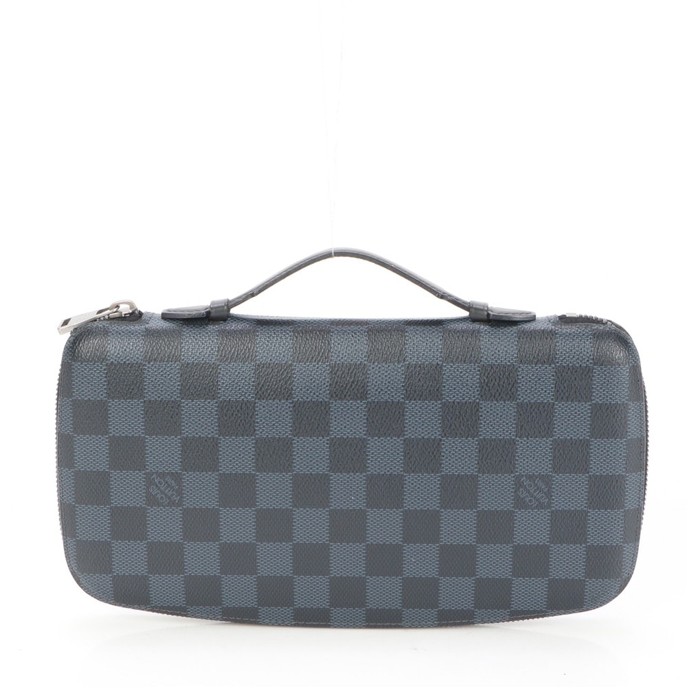 美品 ダミエ コバルト オーガナイザー アトール N63222 レザー×コーティングキャンバス 長財布 長財布 二つ折り ウォレット ラウンドファスナー メンズ EEE BG3-1 中古 38,870円