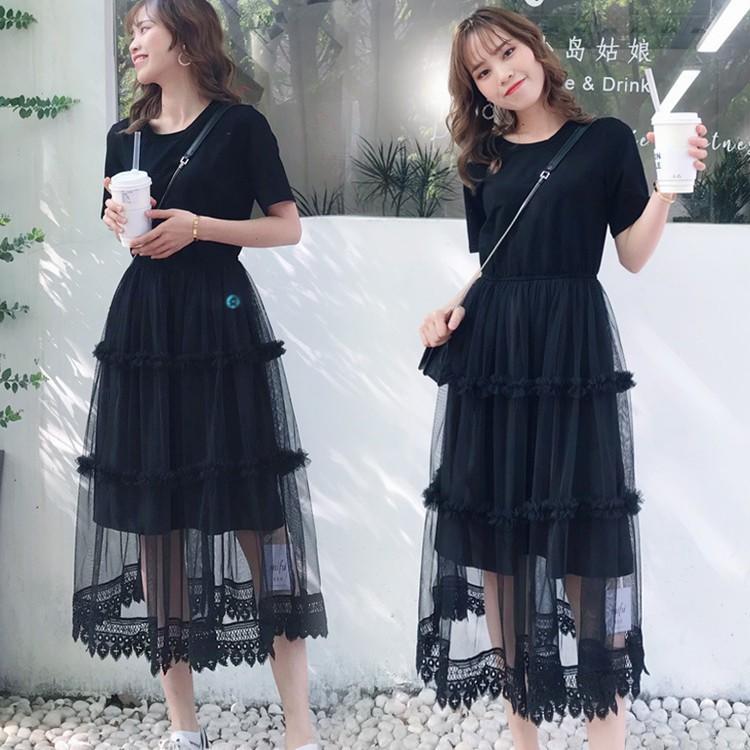 ワンピース レディース ワンピース 春夏   レース チュール 半袖 ワンピース きれいめ 大きいサイズ きれいめ ケーキスカート 着痩せ 通勤 大人 新作