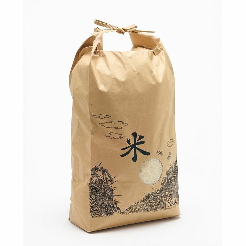 シモジマ 米袋 3kg 米バンド（紐）付き 窓あり 100枚 幅165xマチ75x高365mm 004193036