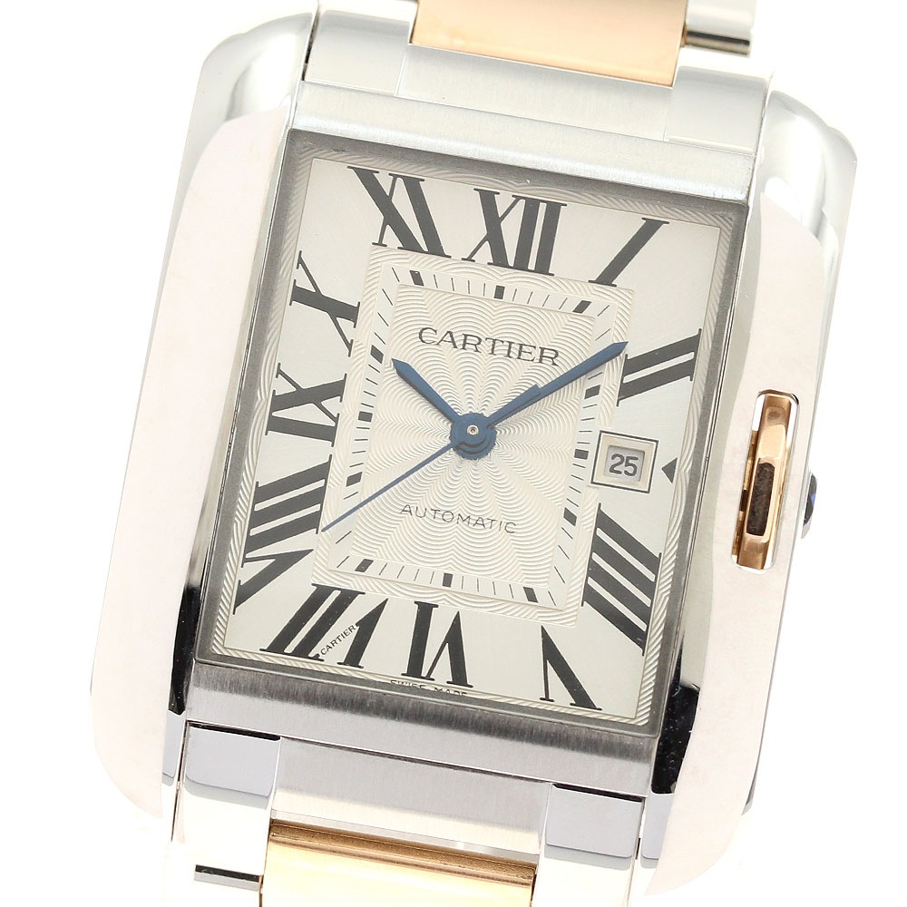 カルティエ CARTIER W5310007 タンクアングレーズMM PGコンビ デイト 自動巻き ボーイズ 良品 _849480【中古】