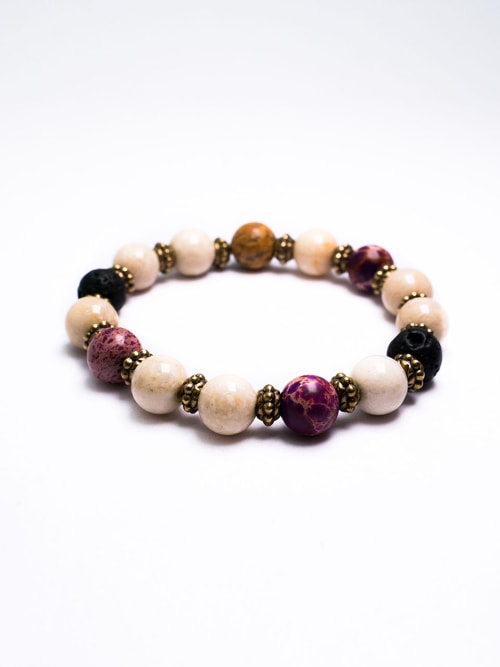 【HARANG】 HR 279B_Gemstone Beads Bracelet (パープル) 正規品