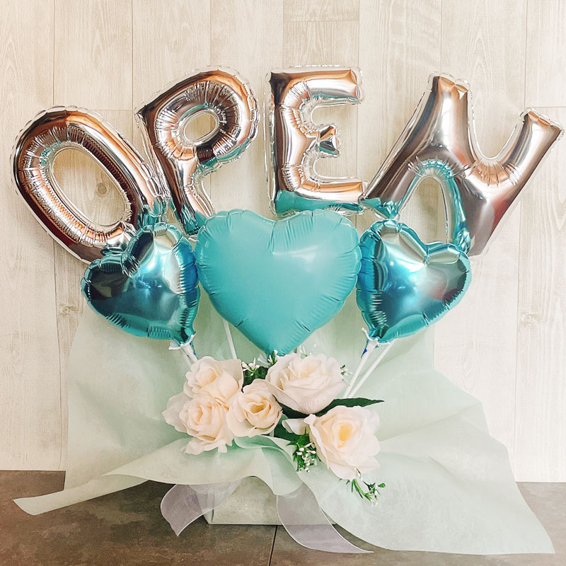 バルーンフラワー 名入れ 周年祝い バルーンアレンジ 開店祝い おしゃれ 記念日 誕生日 open バルーンギフト 豪華 電報 卓上 お祝い 数字 プレゼント お店 周年 開院 ロー