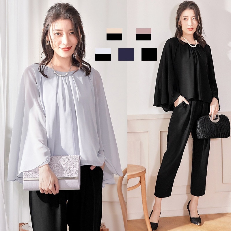 パーティードレス パンツドレス セットアップ パンツスーツ フォーマルドレス 結婚式 二次会 クロップドパンツ 七分丈パンツ ツーピース G88552