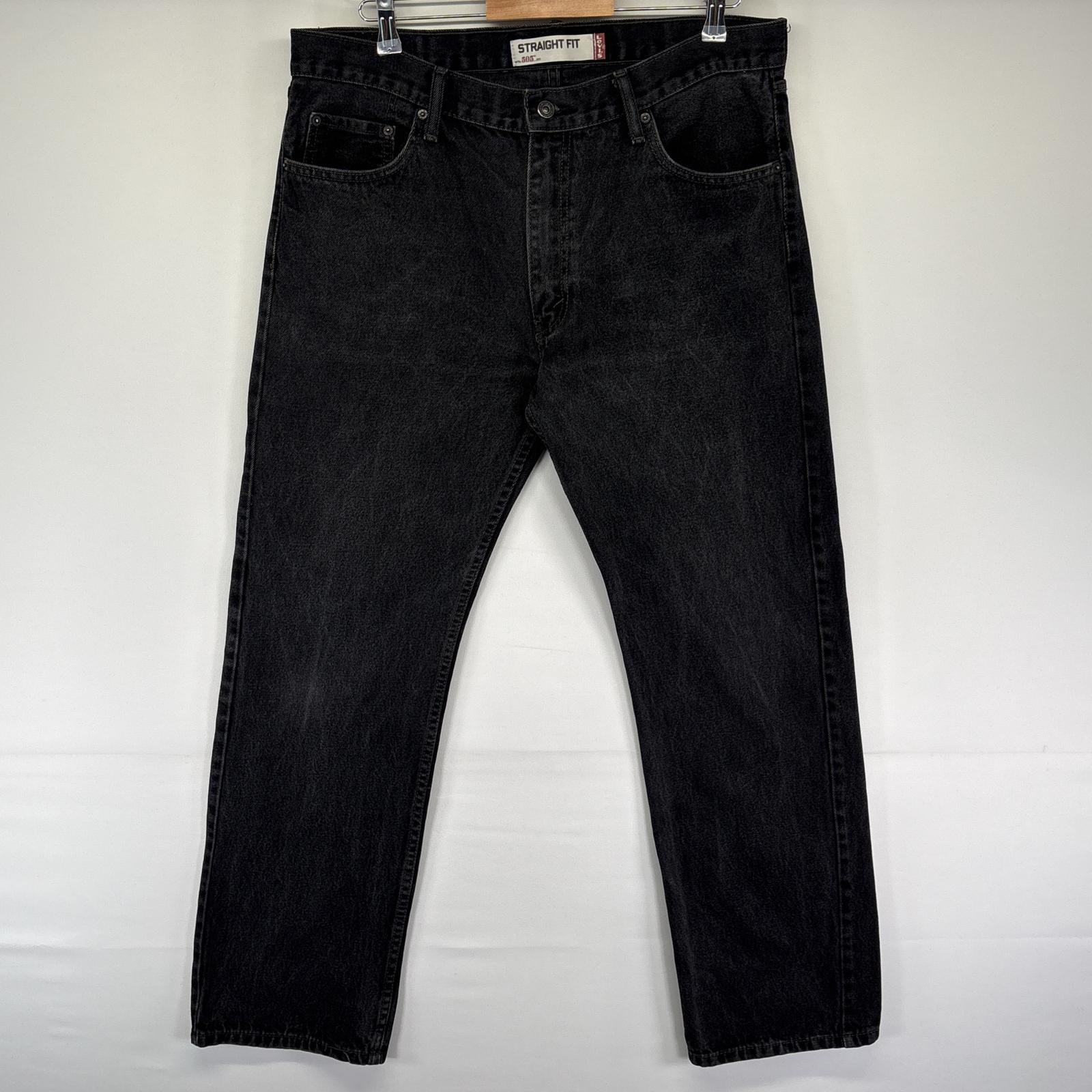 古着 デニムパンツ 505 ストレート ジーパン ジーンズ 色落ち ヒゲ 長ズボン ブラック メンズ