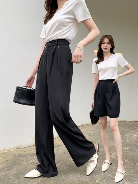 LIERKISS 【タイパンツ スパイシーシザーパンツ】上質な生地着痩せ着痩せパンツシリーズ N217