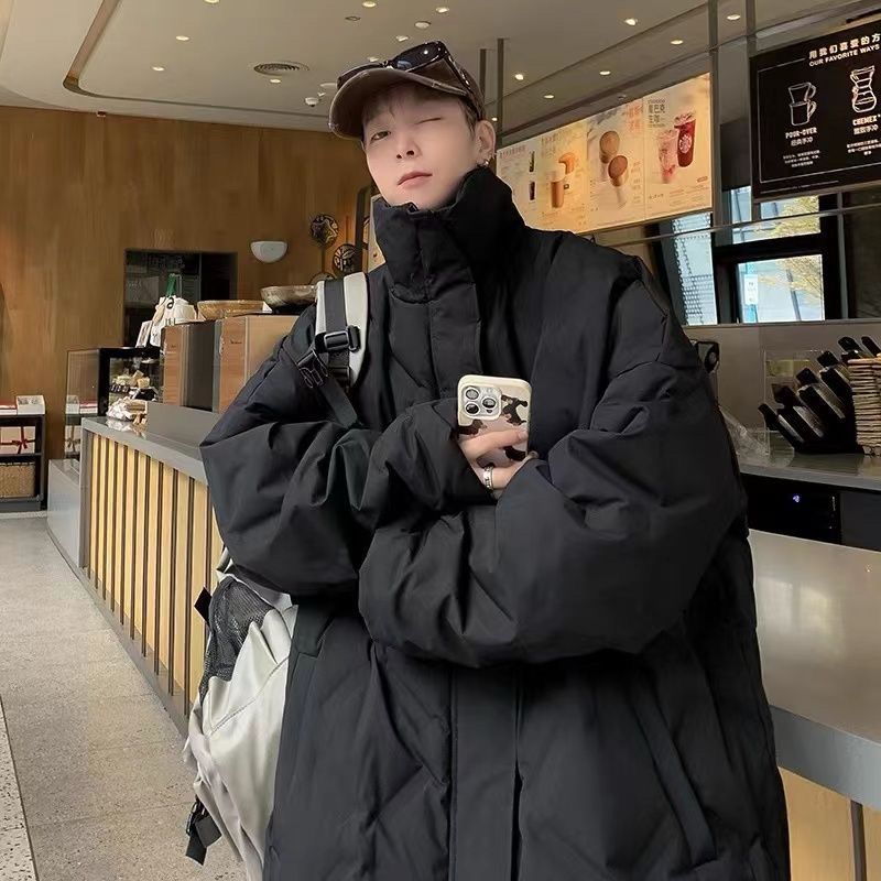 メンズ ゆったり 百掛け 立ち襟 ジャケット 新作 ファッション 綿入れ トップス 大きめサイズ カップル アウター 厚手 保温 中綿コート