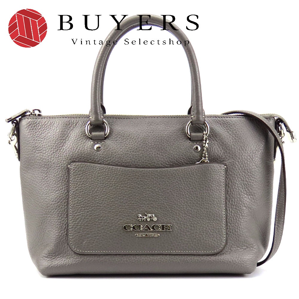 中古 ハンドバッグ F31466 レザー グレー シルバー金具 2WAY ショルダー レディース 女性