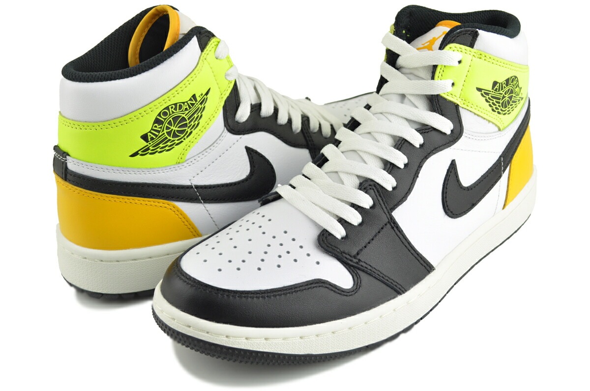 エアジョーダン 1 ハイ ゴルフ ホワイト ブラック ユニバーシティゴールド dq0660-105
