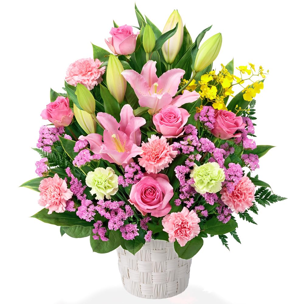 誕生日フラワーギフト 花キューピット 花 誕生日 お祝い 記念日 プレゼント 彼氏彼女 夫婦 祖父母 友達 友人 ピンクユリの華やかアレンジメント ya00-512715
