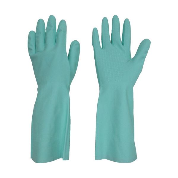 （まとめ）東和コーポレーション ニトリルゴム手袋 中あつ手 グリーン M 242-M 1双[x20]