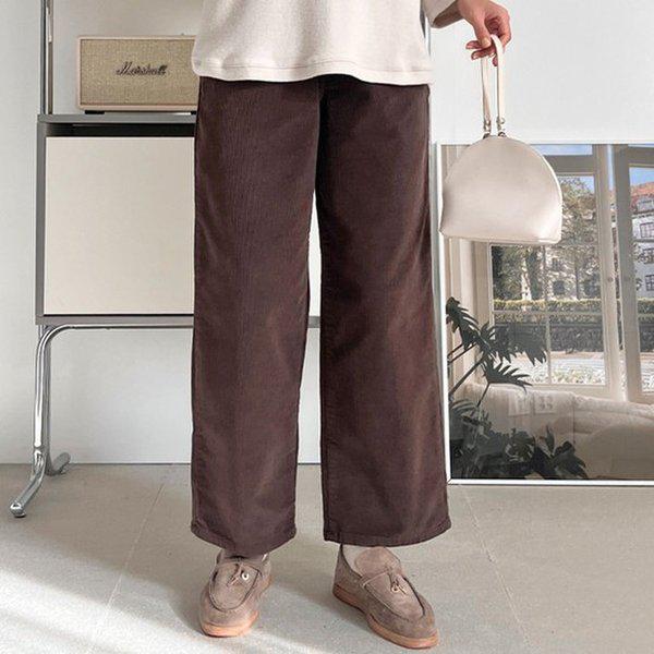 Hスタイル(PT)コールテン起毛ストレートパンツ 冬 女性 コーデュロイ バンディングパンツ ストレートパンツ ワイドパンツ スラックス 8,499円