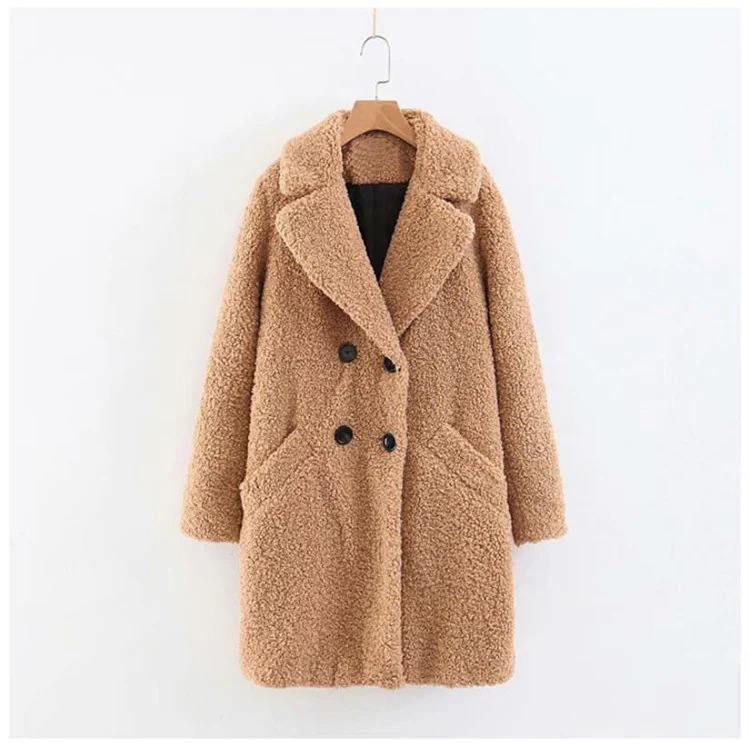 もこもこプードルボア風　テディベアコートふわふわファーコートフェイクファーロング丈　チェスターコート　ロングコートレディース　アウター