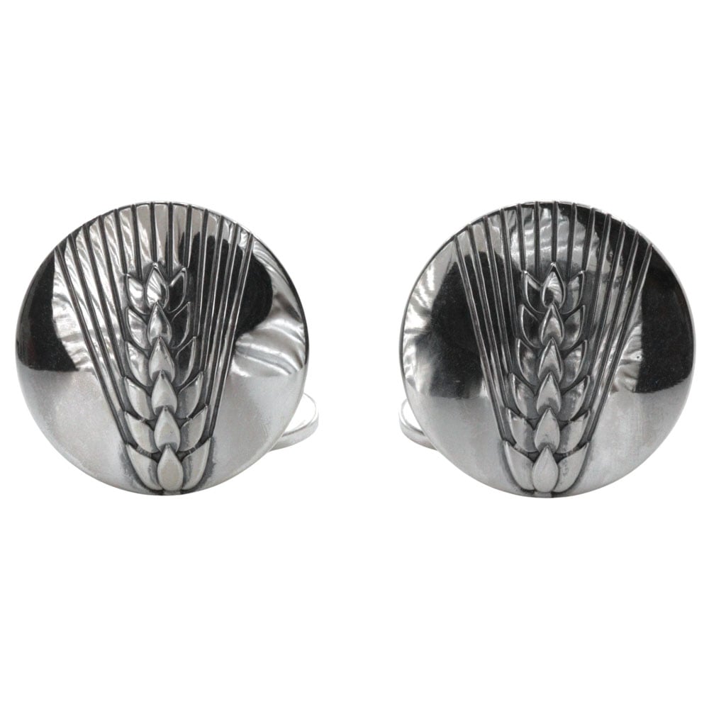 Georg Jensen ジョージジェンセン 麦 稲穂 ＃47B カフス シルバー925 メンズ 中古品 A-ランク