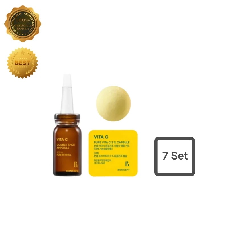 B0NCEPT ビタC フリーズドライ ダブルショット アンプル 7日集中ケア ハリ・ツヤ・高濃縮 #本셉 #ビタミンC #アンプル