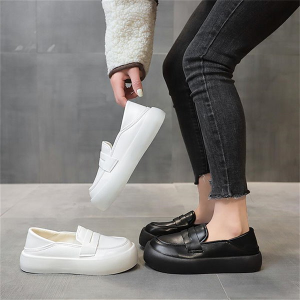 レディースシューズ パンプス ローファー スリッポン 美脚 快適 歩きやすい カジュアルシューズ レディース 厚底 紐なし スニーカー キャンバス 平底 レシピ Recipe］スリッポン フラットシューズ パンプス ローファー 本