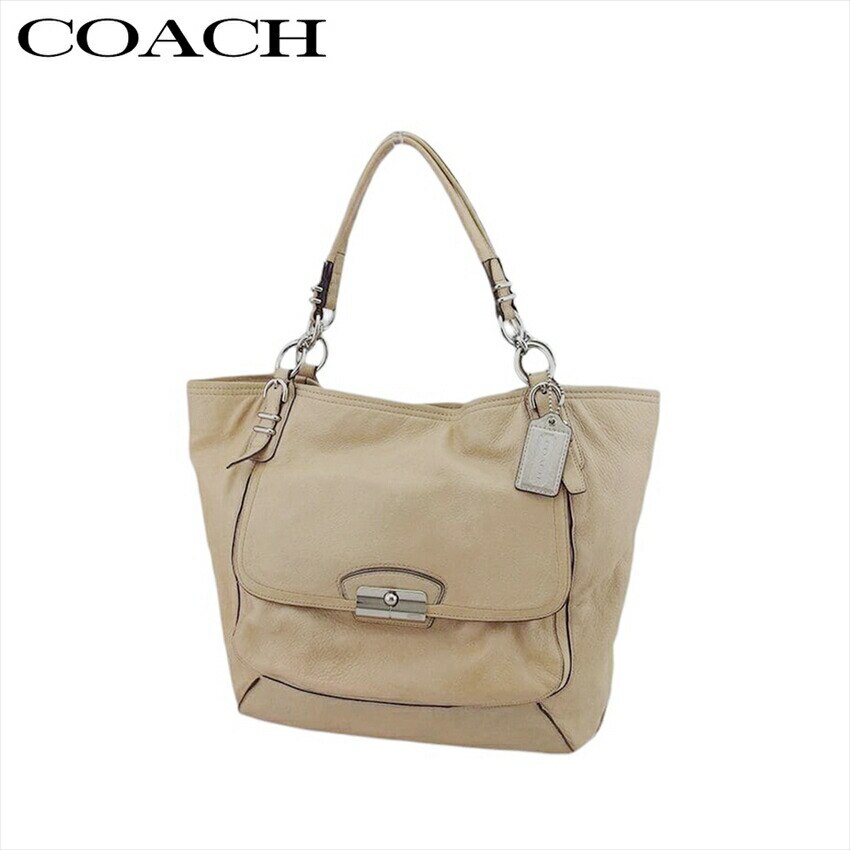 トートバッグ ショルダーバッグ レディース クリスティン ベージュ シルバー 中古