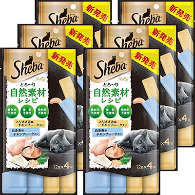 他サイト： シーバとろ～りメルティ 自然素材レシピ とりささみ味と白身魚味セレクション フレーク入り 12g×4本 ×6 ペットの商品画像
