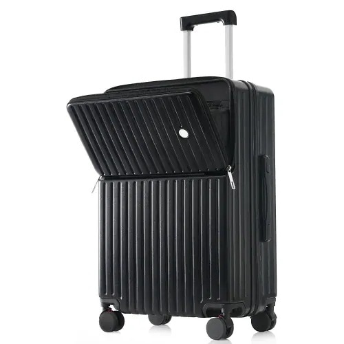 スーツケース 機内持ち込み フロントオープン Sサイズ USBポート付き ドリンクホルダー ストッパー付き 前開き キャリーケース キャリーバッグ 大容量 かわいい 軽量 パソコン 7,869円