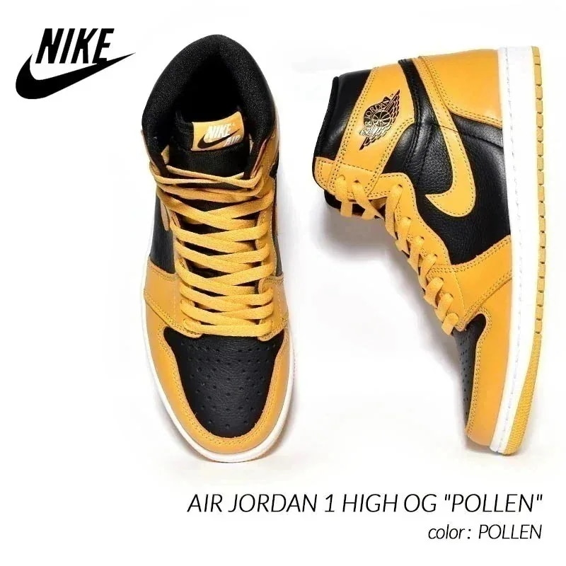 NIKE AIR JORDAN 1 HIGH OG "POLLEN" ナイキ エア ジョーダン 1 ハイ スニーカー ( ポラン 黒 ブラック 黄色 イエロー メンズ 555088-701 )