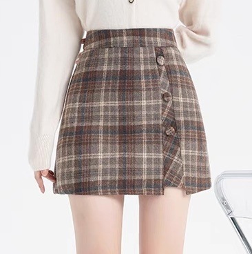 レディース スカート ボトムス カラースカート フレアスカート ミニスカート ミニ ショート フェミニン ハイウエスト ボタン ツイード かわいい 大人可愛い シンプル カジュアル おしゃれ レトロ