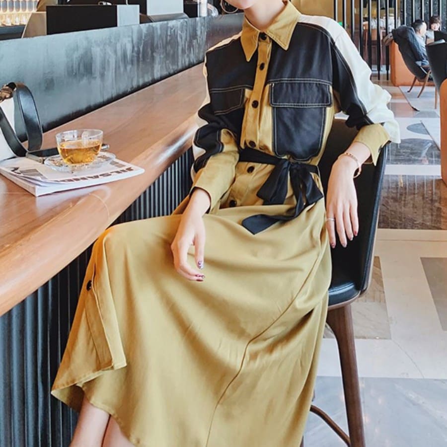 人気新作 ワンピース レディース シャツワンピ 春秋 コート 9327