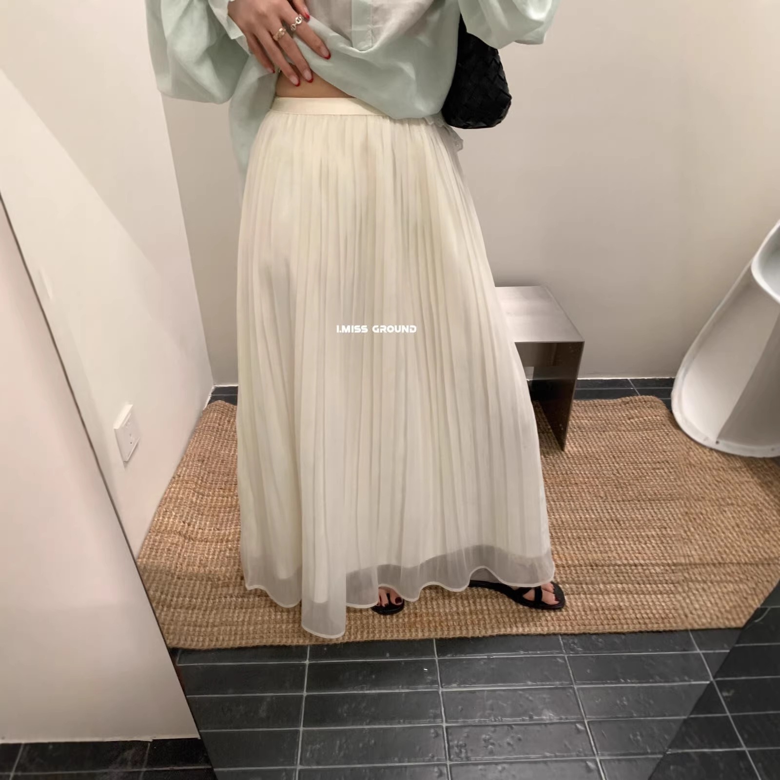 春夏韓国風優しい妖精妖精プリーツで万能着痩せストレートドレープスカート レディース R20386