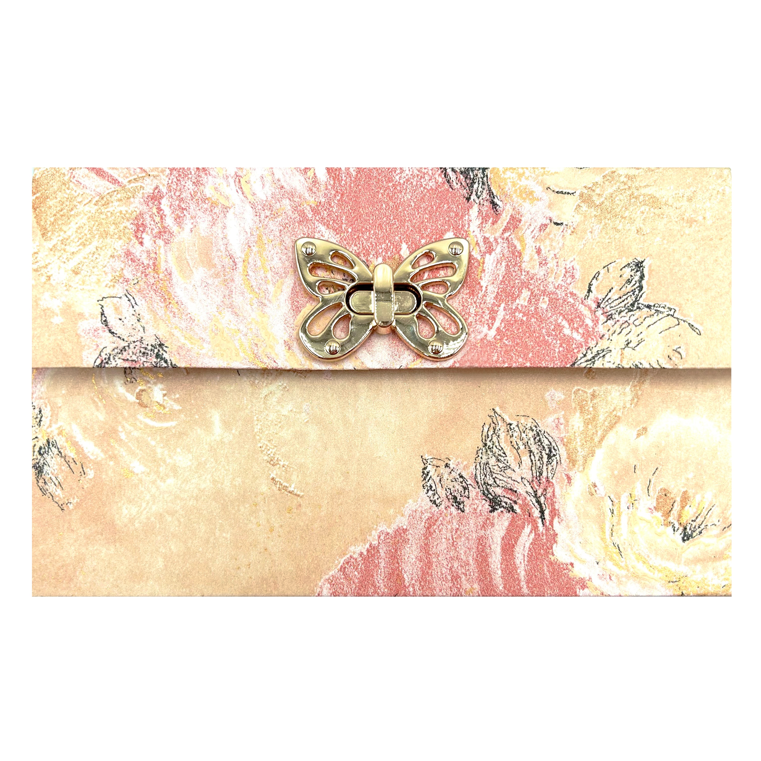 L & XLサイズ 蝶々留め具蛇腹ポーチコラージュ 素材 収納 保管 5,802円