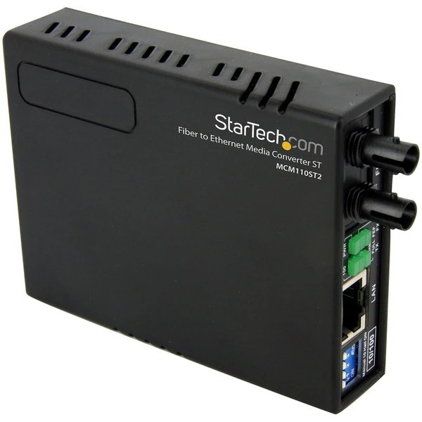 MCM110ST2 ブラック [光メディアコンバータ イーサネット(10/100 Mbps) - 光ファイバ(100BASEーFX) マルチモード ST 最大2km] メーカー直送