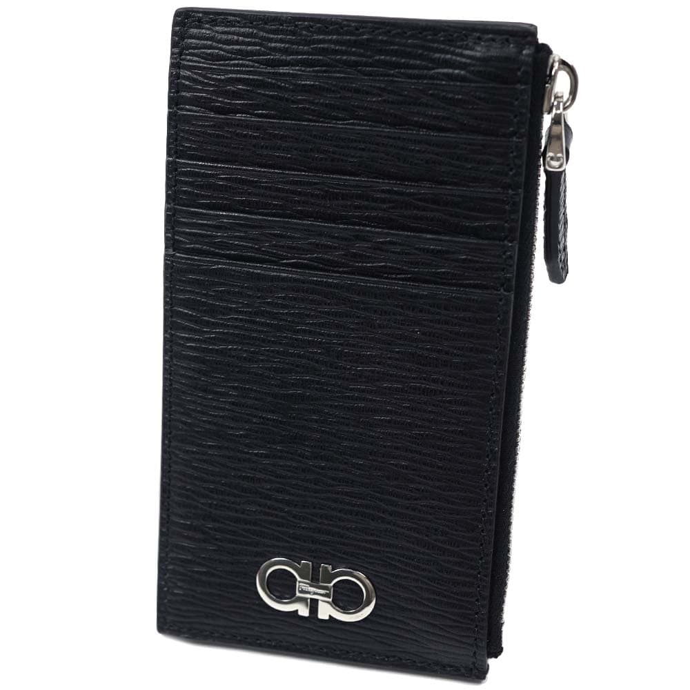 フェラガモ フラグメントケース ミニ財布 カードケース コインケース 小銭入れ メンズ ブラック Ferragamo GANCINI 660805 749689 660805-749689