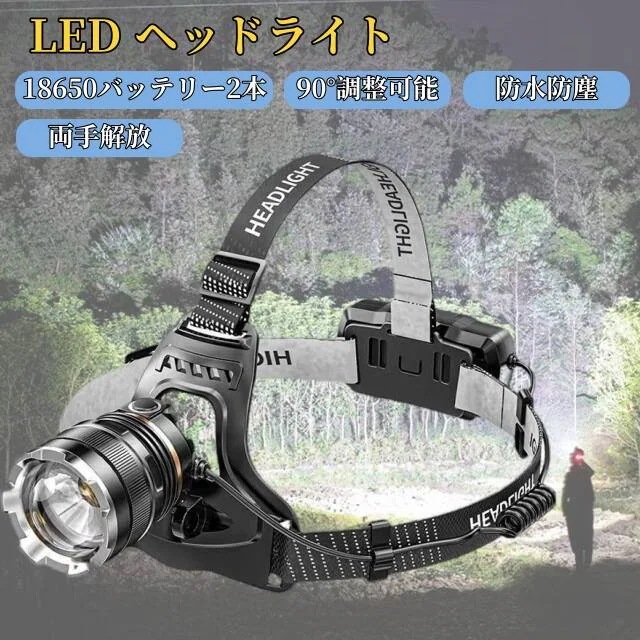 ヘッドライト 充電式 LED 角度調整可能 小型 電池式 作業用 軽量 高輝度 ライト usb 長時間点灯 夜間 明るい センサー点灯 防水 防塵 防災 停電 アウトドア キャンプ ランニング