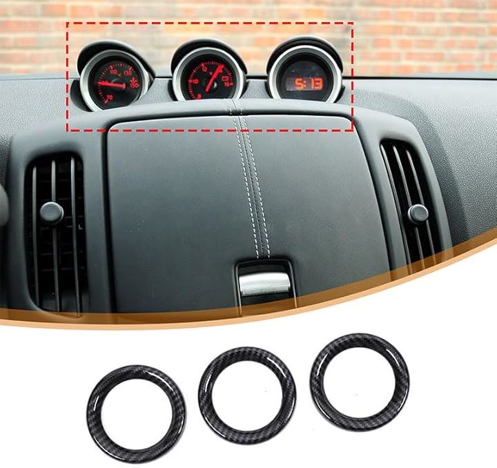 日産 フェアレディZ Z34 2008～2020に適用 計器リング ケイキリング 装飾リング センターコンソール計器 ABS製 内装パーツ 取付簡単 貼付タイプ カスタム カー用品
