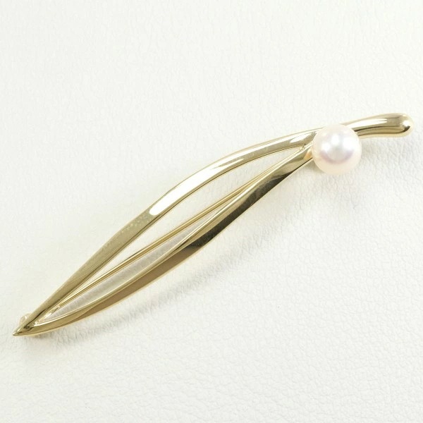 ミキモト K14YG ブローチ パール(真珠) 総重量約2.9g ジュエリー 中古