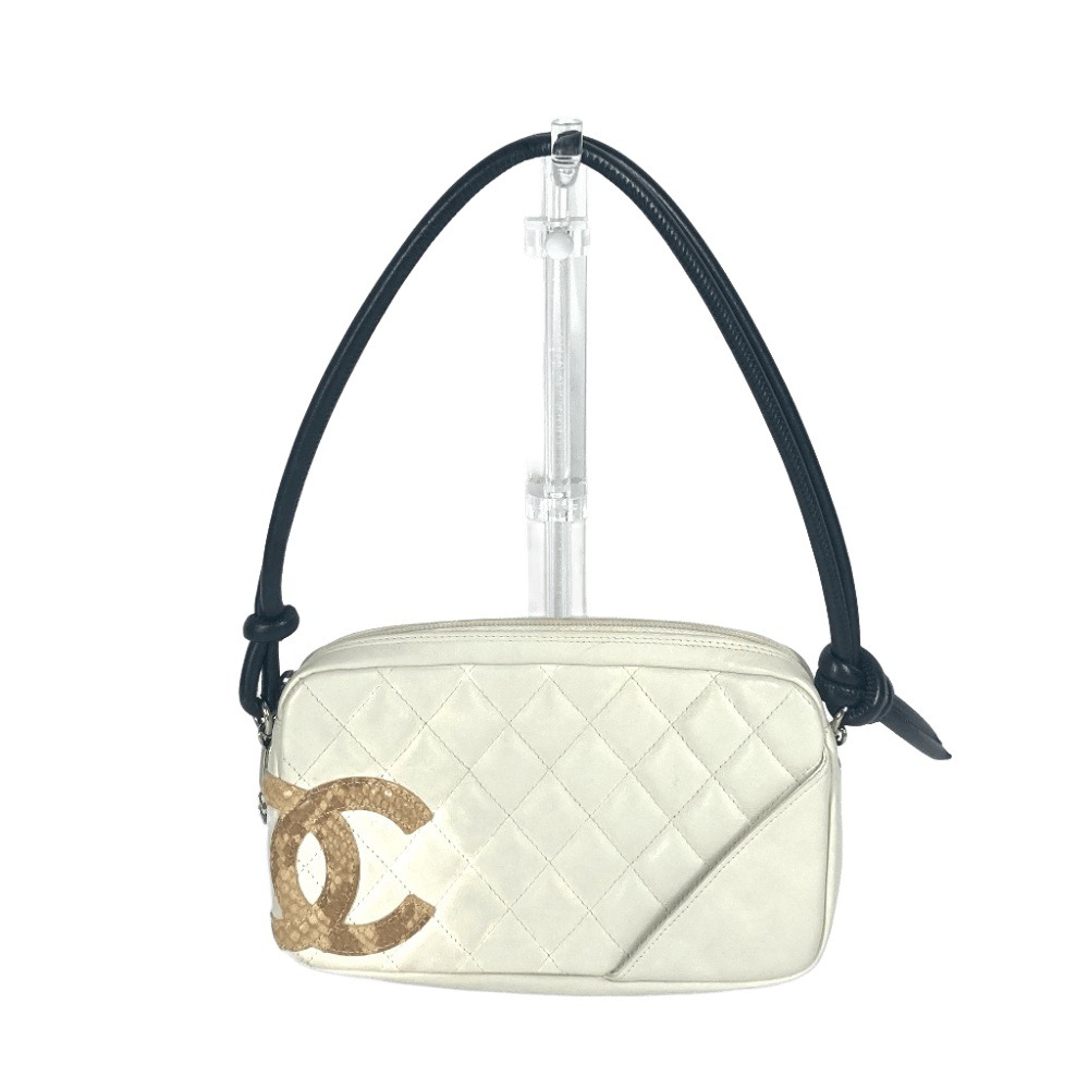 ショルダーバッグ CC ココマーク ロゴ カンボンライン 肩掛け ショルダーバッグ カバン レザー ホワイト