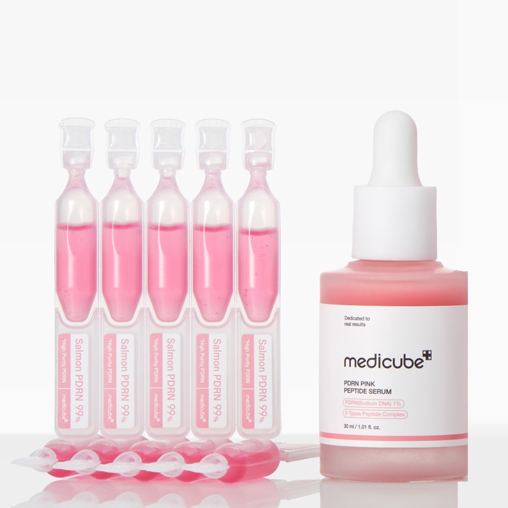 メディキューブ PDRN ダブル美白 レイヤリング 2点セット_PDRN ワンデーセラム 10枚PDRN ピンク跡アンプル 30ml