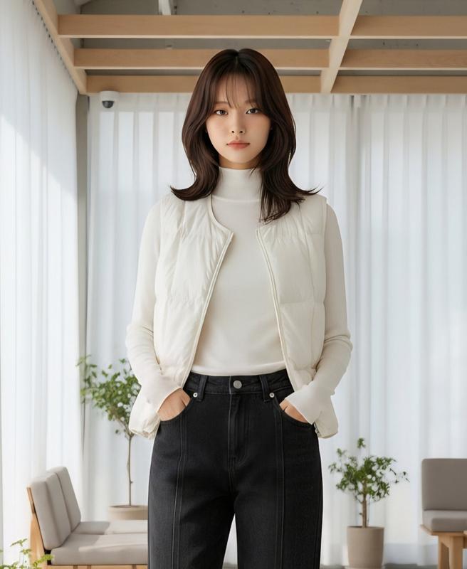 ラウンドダックダウンベスト