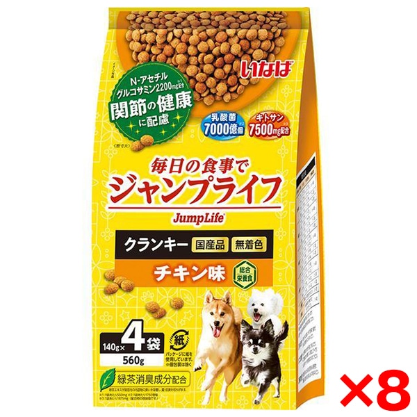 8個セット いなば Jump Life クランキー チキン味 140g×4袋