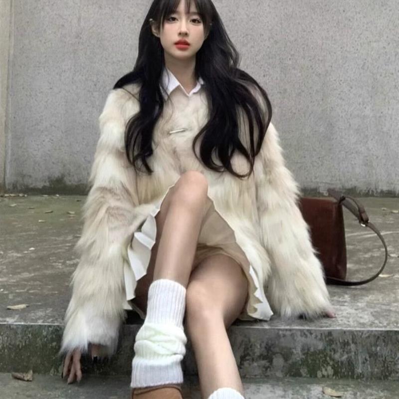 ファーコート エコファー レディース 毛皮コート フェイクファージャケット 厚手 防寒 もこもこ ショート丈 アウター カジュアル おしゃれ ふわふわジャンパー 暖かい 秋冬 ゆったり 体型カバー a