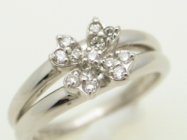 【予約受付中】 指輪 フラワーモチーフ ダイヤモンドリング Pt900(白金 バンドーム プラチナ) 指輪