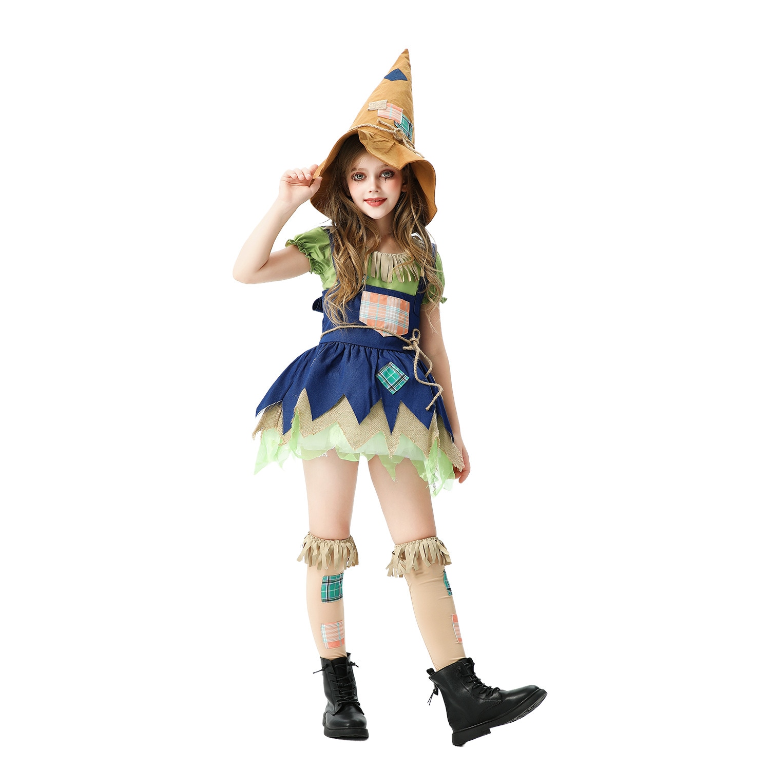 ハロウィンの子供用コスチュームかかし農場面白いドレス女の子のドレスピエロ魔女ステージパフォーマンスコスチューム 5,403円