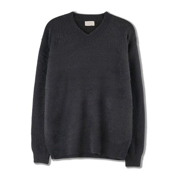 メンズソフトモヘアアンゴラVネックニットティー SG-KN-Q029-緑