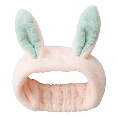 他サイト： carari(カラリ) ヘアバンド 洗顔 プール お風呂 吸水力3倍のマイクロファイバー うさぎ 頭囲44-68cm 繊維の隙間に素早く吸水 速乾 マシュマロ肌触り ふわふわもちもち シービージャパンの商品画像
