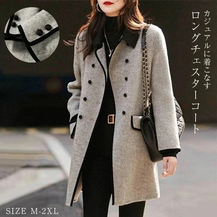体型カバー 通勤 大人 ゆったり OL ロング丈 秋 トレンチコート アウター 冬 通勤 着痩せ 着痩せ ラシャ お洒落 コート チェスターコート シンプル 無地 体型カバー カジュアル レディース
