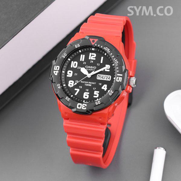 MRW-200HC-4B ダイバールック 回転ベゼル デイデイト スポーツ メンズ ウレタン 時計c