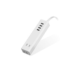 エレコム 電源タップ USBタップ 3.4A (USBポート4 コンセント2) 1.5m ホワイト ECT-0415WH