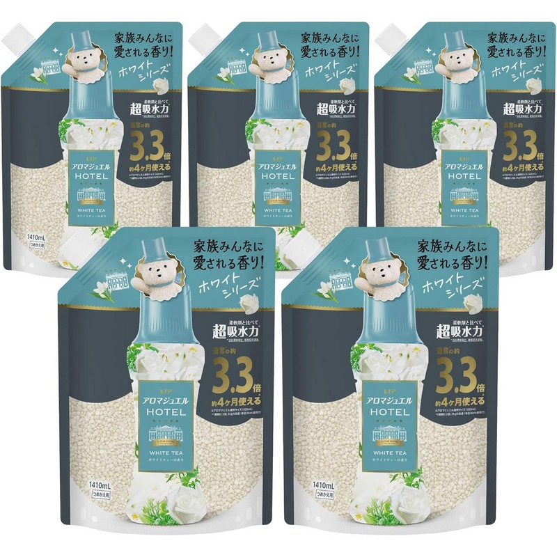 P&G レノアアロマジュエル ホワイトティーの香りつめかえ用超特大サイズ 1410ml×5個セット