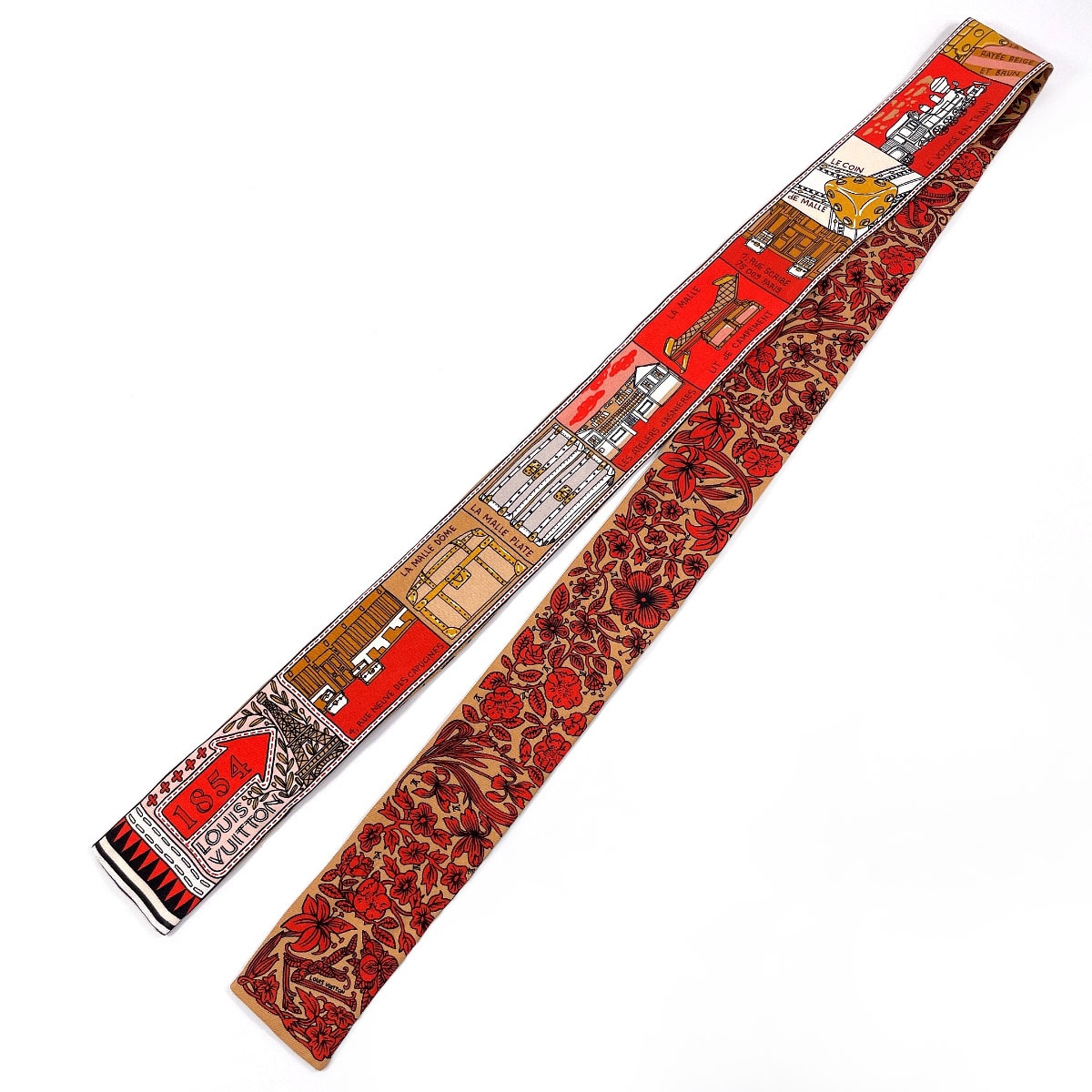 M70856 バンドー BB ジュ ドゥ ルイ スカーフ レッド シルク レディース