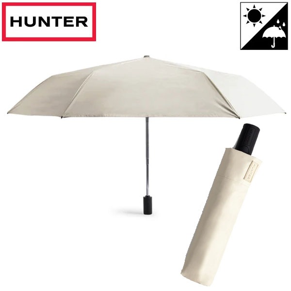 ハンター HUNTER 傘 オール ウェザー オート コンパクト アンブレラ 晴雨兼用傘 55CM ホワイトウィロー UAU7038UPN-WHW