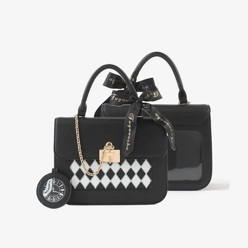 ショルダーバッグ メッシュプレート付き 【1つ買うと10個無料】痛バッグ 痛バ オタク シンプルPU 推し活 ライブ用 ハンドバッグ 2way 4 オタ活