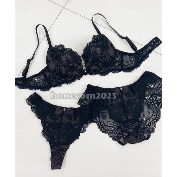 【急速出荷!】本日限り下着女性 上下セット ブラジャー＆ショーツ＆Tバックショーツ 3点セット